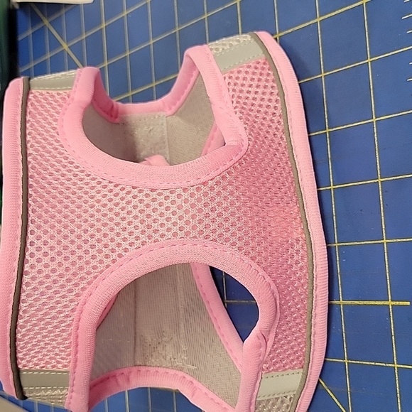 Pink & Gray Mesh Pet Buckle & Velcro Harness 12"/13" Around 6" Length - Picture 10 of 11